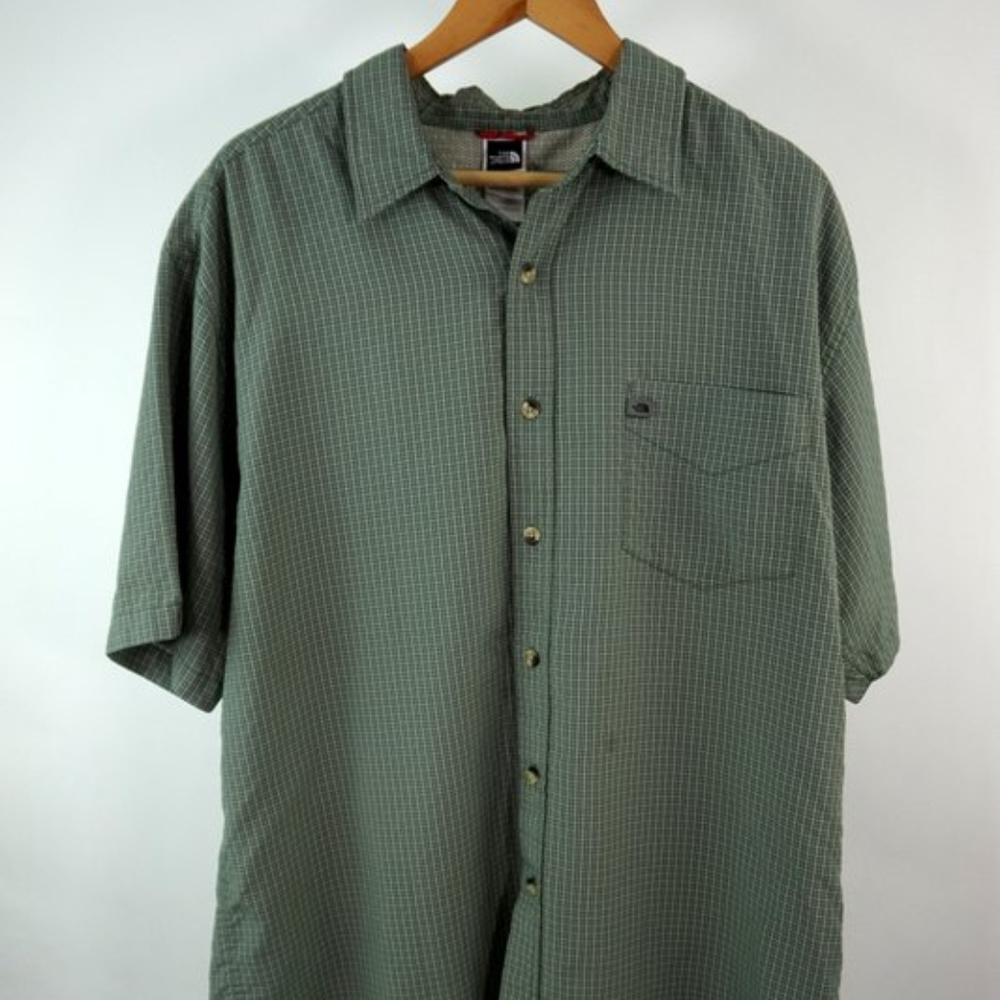 North Face Plaid Button Front Polyester Blend Xl - image 1